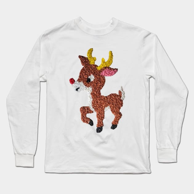 Christmas Popcorn Reindeer Long Sleeve T-Shirt by Eugene and Jonnie Tee's